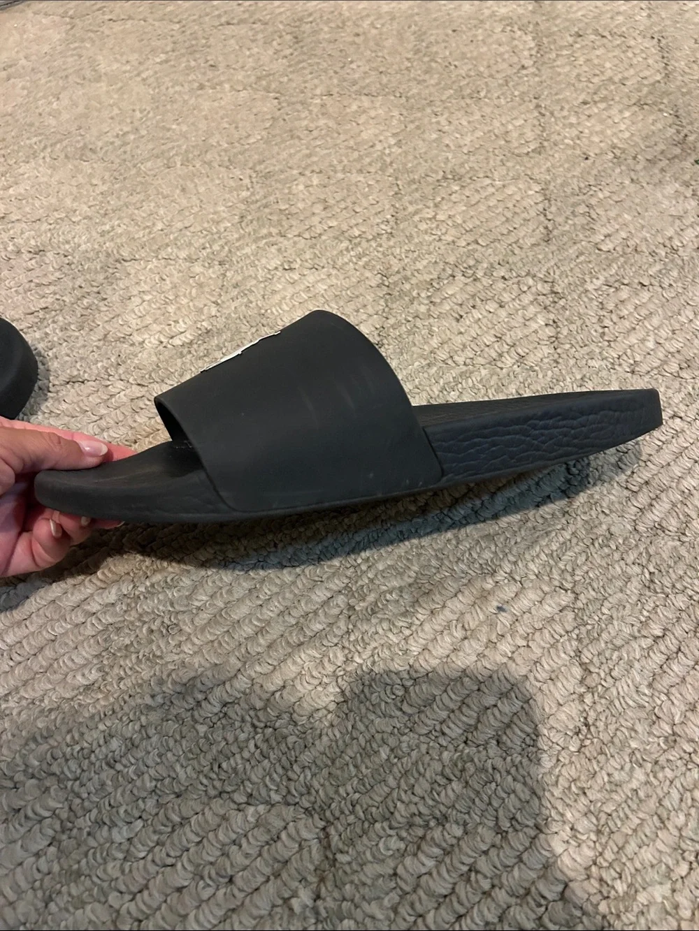 Polo by Ralph Lauren Black Slide with White Pony Logo